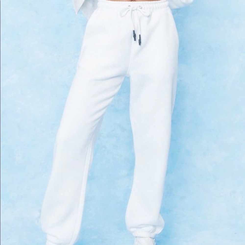 NastyGal white joggers (NWOT)